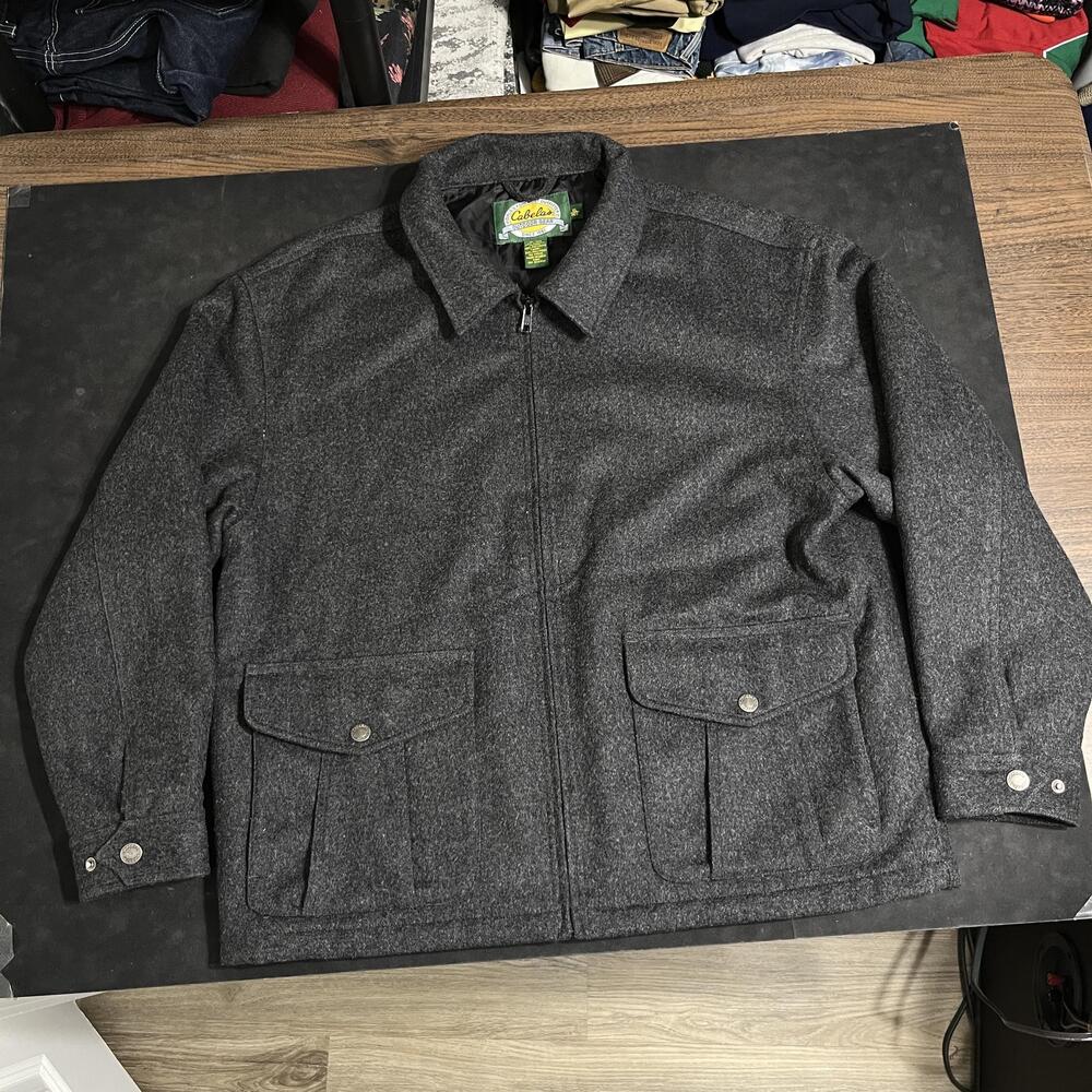 Cabela's Wool Harrington Jacket Men Thinsulate Alpaca Hunting Outdoor Workwear